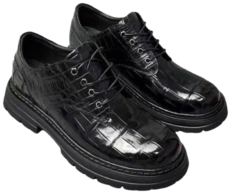 Giày sneaker da cá sấu đen SinDarealest